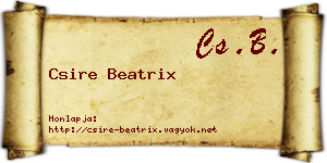 Csire Beatrix névjegykártya